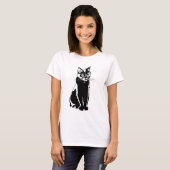 Schwarze Katze T-Shirt (Vorne ganz)