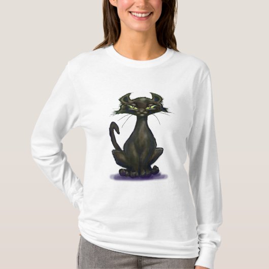 Schwarze Katze T-Shirt (Vorderseite)