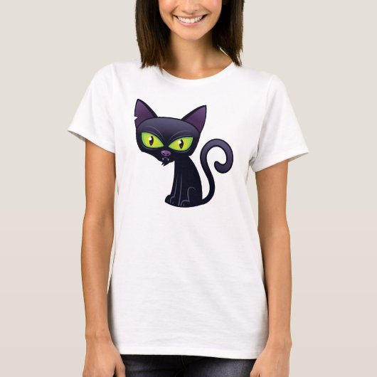 Schwarze Katze T-Shirt (Vorderseite)