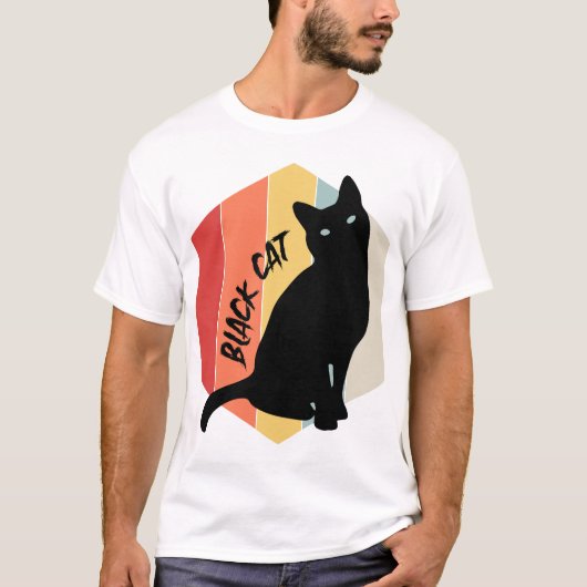 Schwarze Katze T-Shirt (Vorderseite)