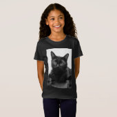 Schwarze Katze T-Shirt (Vorne ganz)