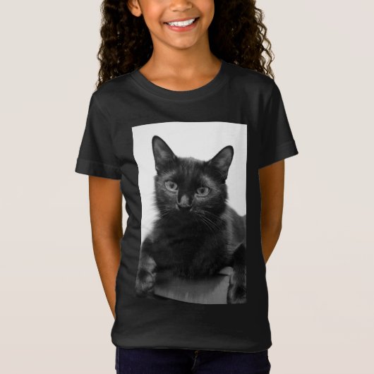 Schwarze Katze T-Shirt (Vorderseite)
