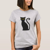 Schwarze Katze T-Shirt (Vorderseite)