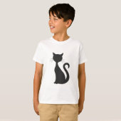 Schwarze Katze T-Shirt (Vorne ganz)