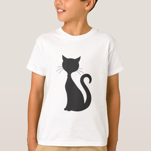 Schwarze Katze T-Shirt (Vorderseite)
