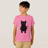 Schwarze Katze T-Shirt (Vorne ganz)