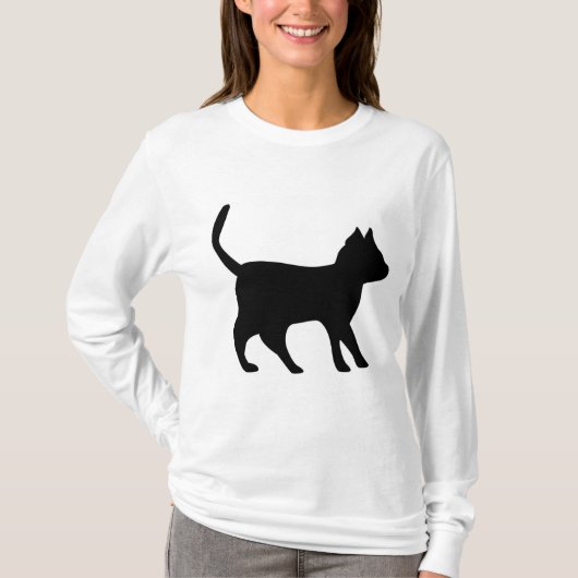 Schwarze Katze T-Shirt (Vorderseite)