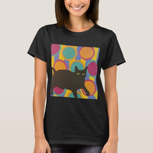 Schwarze Katze T-Shirt (Vorderseite)