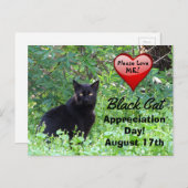 Schwarze Katze Tag der Wertschätzung Postkarte (Vorne/Hinten)