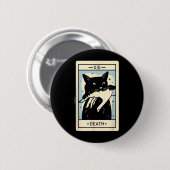 Schwarze Katze Tarot Tod Halloween Hexenkatze Lieb Button (Vorne & Hinten)