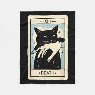 Schwarze Katze Tarot Tod Halloween Hexenkatze Lieb Fleecedecke