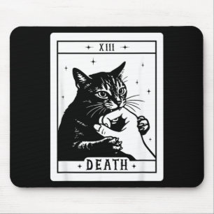 Schwarze Katze Tarot Tod Halloween Kätzchen Katzen Mousepad
