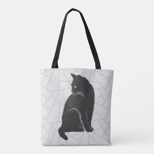 Schwarze Katze Tasche (Rückseite)