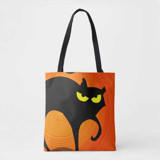 Schwarze Katze Tasche (Vorderseite)
