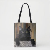 Schwarze Katze Tasche (Vorderseite)