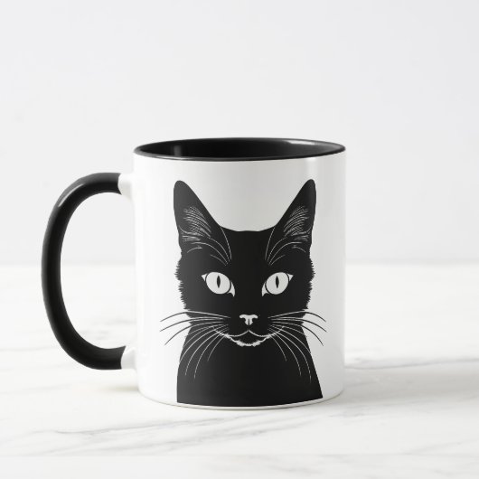 Schwarze Katze Tasse (Links)