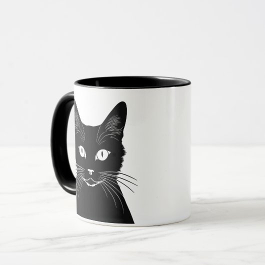 Schwarze Katze Tasse (Vorderseite Links)