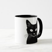 Schwarze Katze Tasse (VorderseiteRechts)