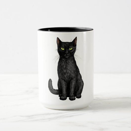 Schwarze Katze Tasse (Zentrum)