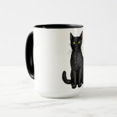 Schwarze Katze Tasse (Vorderseite Links)