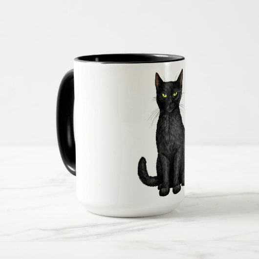 Schwarze Katze Tasse (Vorderseite Links)