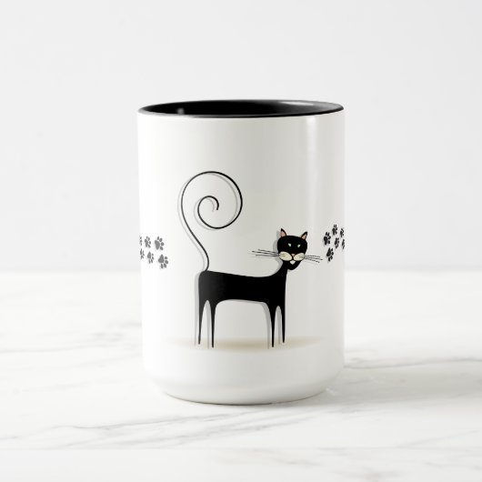 Schwarze Katze Tasse (Zentrum)