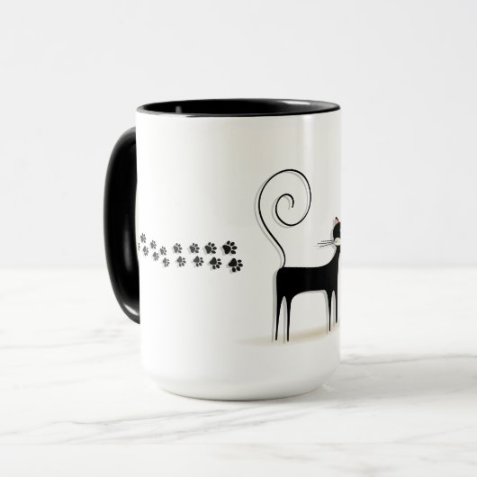 Schwarze Katze Tasse (Vorderseite Links)