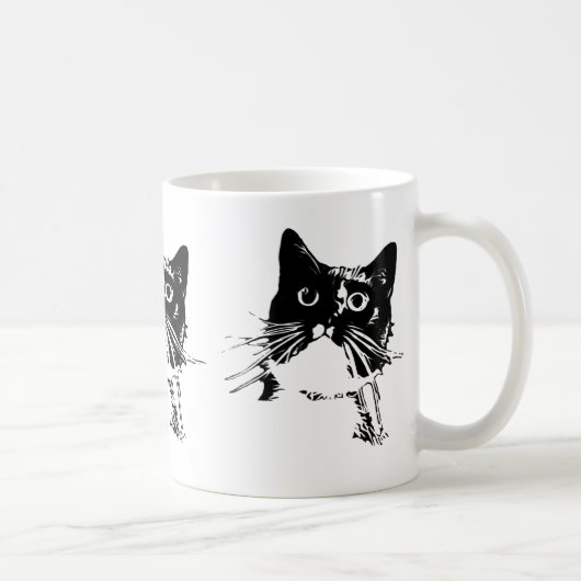 Schwarze Katze Tasse-Junior Kaffeetasse (Rechts)