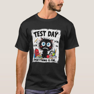 Schwarze Katze Testtag Alles ist in Ordnung Test S T-Shirt