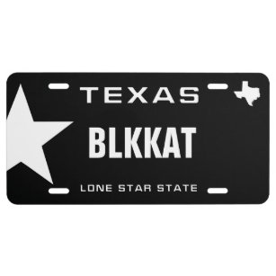 Schwarze Katze Texas US Nummernschild