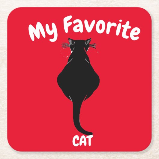 Schwarze Katze, Text bearbeiten Rechteckiger Pappuntersetzer (Vorderseite)