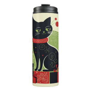 Schwarze Katze Thermosbecher