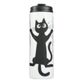 Schwarze Katze Thermosbecher (Vorderseite)