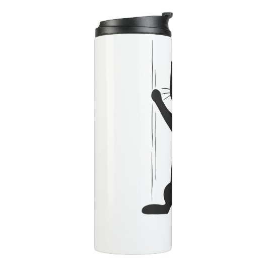 Schwarze Katze Thermosbecher (Nach links gedreht)