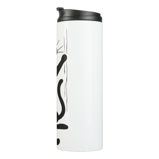 Schwarze Katze Thermosbecher (Nach rechts gedreht)