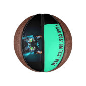 Schwarze Katze Tierbild benutzerdefiniert Mini Basketball (Vertikal)