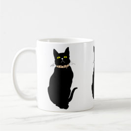 Schwarze Katze, Tierdarstellung Kaffeetasse