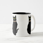 Schwarze Katze, Tierdarstellung Zweifarbige Tasse (VorderseiteRechts)