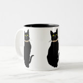 Schwarze Katze, Tierdarstellung Zweifarbige Tasse (Vorderseite Links)