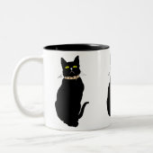Schwarze Katze, Tierdarstellung Zweifarbige Tasse (Links)