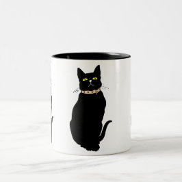 Schwarze Katze, Tierdarstellung Zweifarbige Tasse