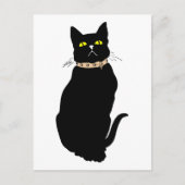 Schwarze Katze, Tierillustration Postkarte (Vorderseite)