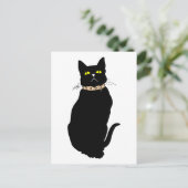 Schwarze Katze, Tierillustration Postkarte (Stehend Vorderseite)