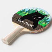 Schwarze Katze Tischtennis Schläger (Vorderseite)