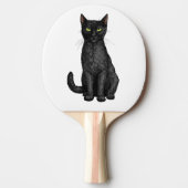 Schwarze Katze Tischtennis Schläger (Vorderseite)