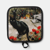 Schwarze Katze Topflappen (Vorderseite)