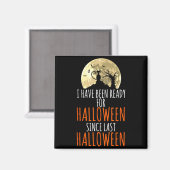 Schwarze Katze toter Baum bereit für Halloween  Magnet (Vorderseite/Rückseite)