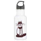 Schwarze Katze Trinkflasche (Vorderseite)