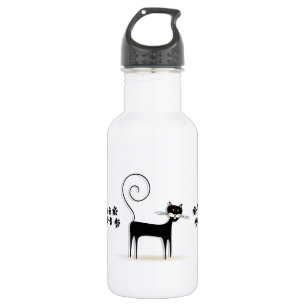 Schwarze Katze Trinkflasche