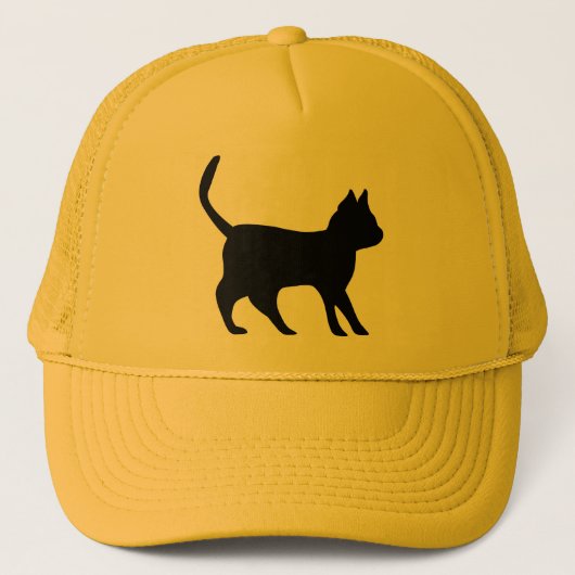 Schwarze Katze Truckerkappe (Vorderseite)